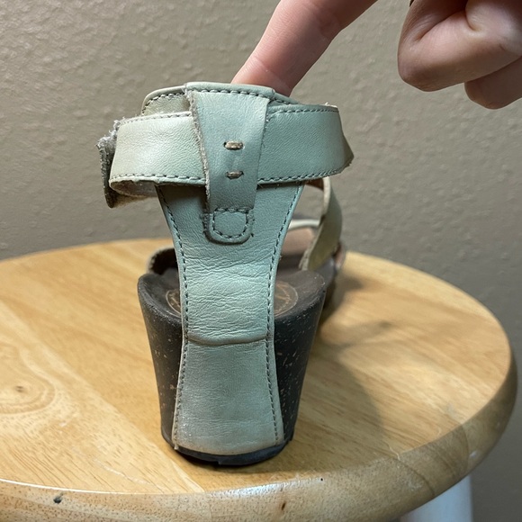 Teva Cabrillo Light Green Strappy Leather Cork Wedge Sandals Women’s 9.5 - Picture 9 of 15